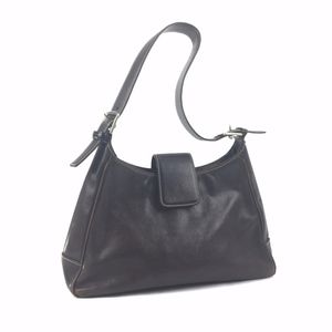 Vintage Coach Dark Brown Leather Hand Bag